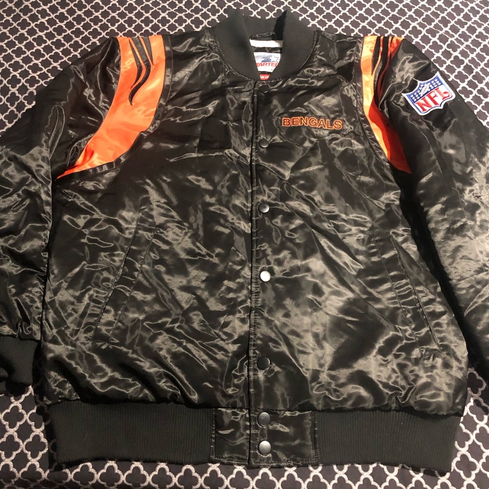 Homage X Starter Cincinnati Bengals Sz 2XL Satin Jacket Black NFL GG18